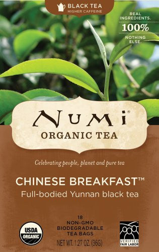 Numi Black Teas Chinese Breakfast At least 95% Organic 18 Bags