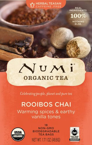 Numi Herbal Teasans Rooibos Chai At least 95% Organic 18 Bags