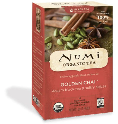 Numi Black Teas Golden Chai At least 95% Organic 18 Bags