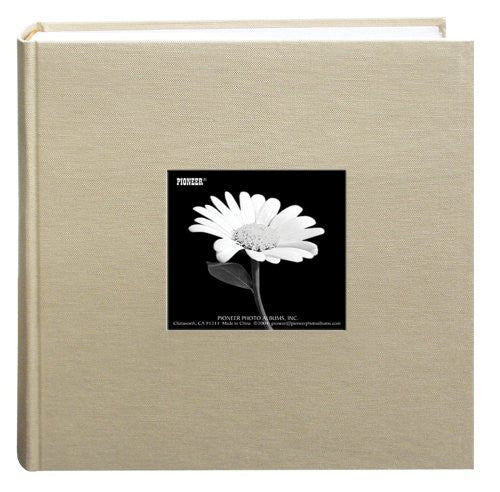 **Earth Tone Fabric Frame Bi-Directional Album, Biscotti Beige