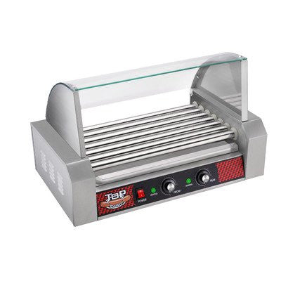 Great Northern Top Dawg Commercial 7 Roller Stainless Steel Hot Dog Machine With Cover