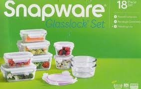 Snapware Glasslock Glass Storage Containers with Lids 18pc Set Nesting Design