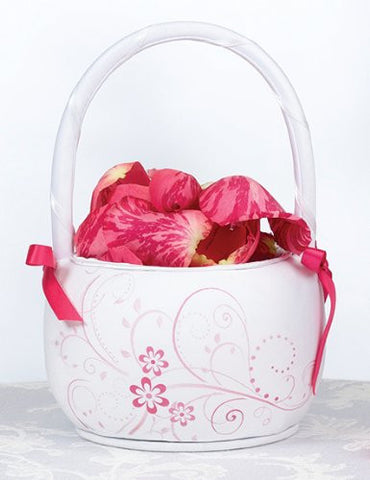 Pink Floral Flower Basket