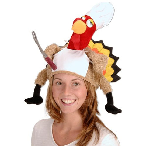 Plush Chef Turkey Hat Adult - One-Size