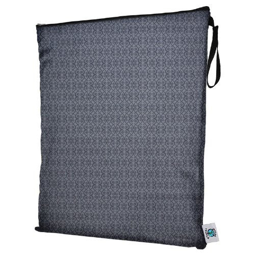 Planet Wise Wet Diaper Bag, Organic Silver Scroll, Large