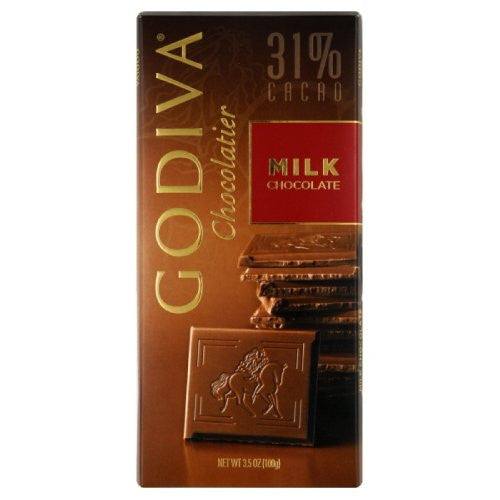 Godiva Milk Chocolate Bar, 3.5-Ounces (Pack of 5)