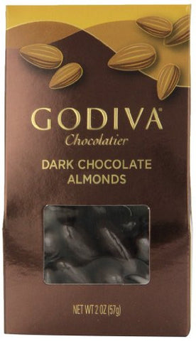 Godiva Dark Chocolate Almonds, 2-ounces (Pack of 5)