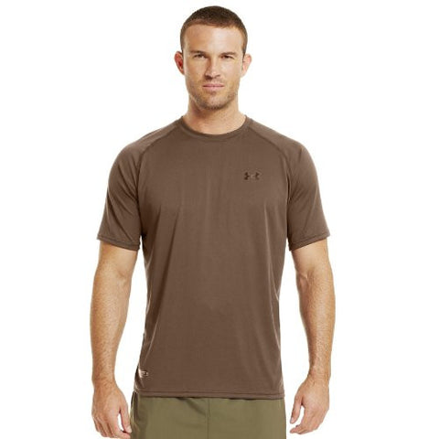 Men's Tactical Short Sleeve UA Tech™ T-Shirt Tops by Under Armour (Color: Army Brown/Clear Size:)