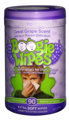 Boogie Wipes Gentle Saline Wipes for Stuffy Noses