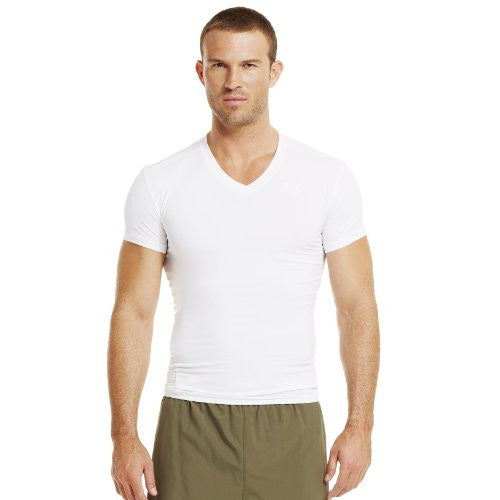 Tactical V-Neck Compression Heatgear Tee - White, 3X-Large