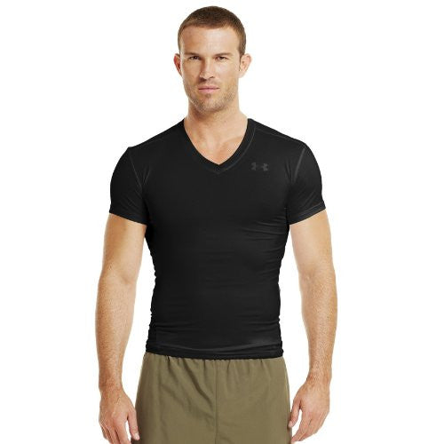 Tactical V-Neck Compression Heatgear Tee - Black, X-Large
