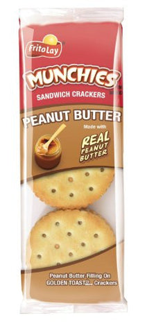 Frito Lay Munchies Peanut Butter on Toast Crackers, 1.42oz Bags (Pack of 24)