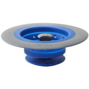 Tovolo Collapsible Silicone Sink Strainer/Stopper, Blue