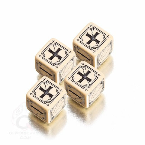 Beige & black Antique Fudge Dice (set of 4)