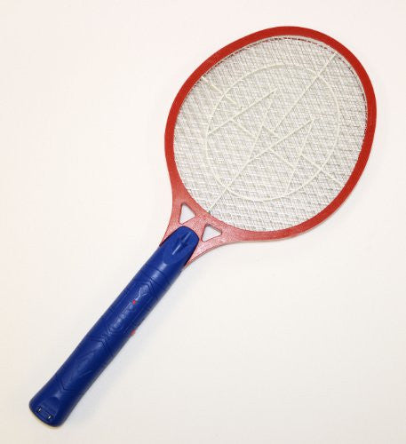 Electric LED Bug Fly Mosquito Zapper Swatter Killer Control with Built-in Rechargeable Batteries - 2400 Volts (Color may Vary)