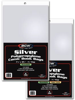 Silver Age Comic Book Resealable Poly Bags, pack of 100