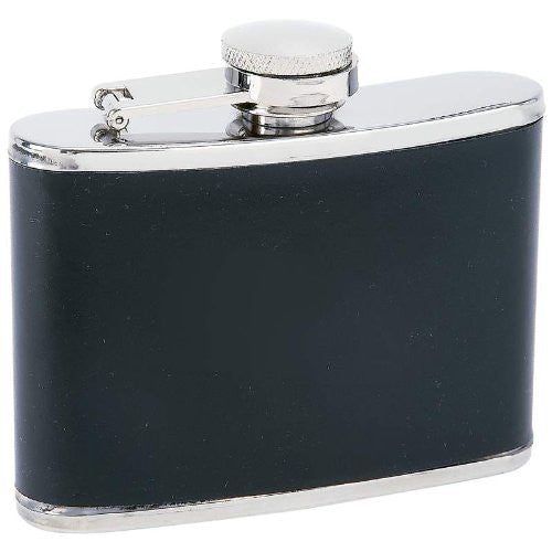 Maxam® 4oz Stainless Steel Flask with Black Wrap
