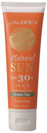 Aubrey Organics - Natural Sun Sunscreen High Protection Green Tea 30 SPF - 4 oz. OVERSTOCKED