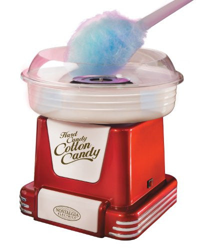 Nostalgia Electrics PCM805RETRORED Retro Series Hard & Sugar-Free Candy Cotton Candy Maker