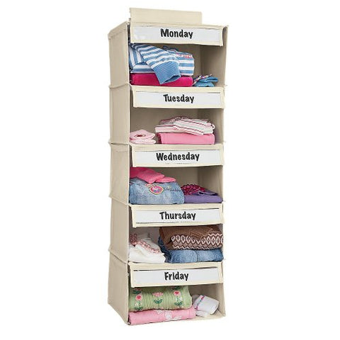 Days of the Week Closet Organizer NATURAL