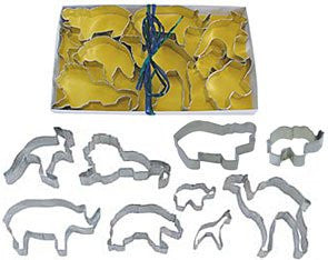 Zoo Animal Tinplated 9pc Cookie Cutter