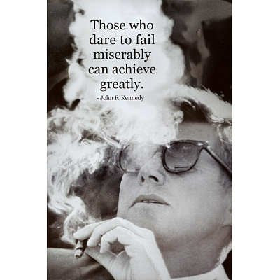John F Kennedy Achieve Motivational Quote Archival Photo Poster - 24x36