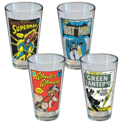 DC Comics Vintage Comic Covers Pint Set