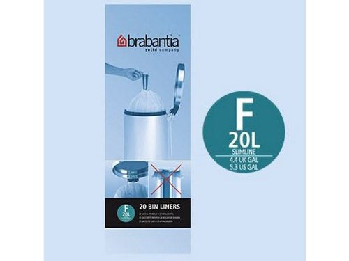 Bin Liner F, 20 liter, Slimline [20 bags per roll] - White