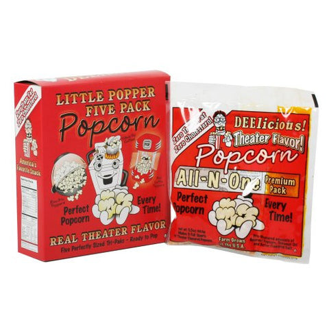 Five Pack of 4 Ounce Popcorn Portion Packs Kit Cinema