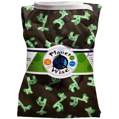 Planet Wise Diaper Pail Liner (Color: Green Giraffe)