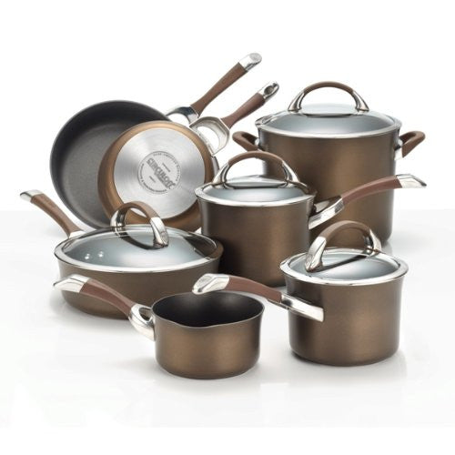 Circulon Symmetry Chocolate Hard Anodized Nonstick 11-Piece Cookware Set