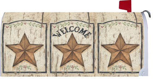 Weathered Star Welcome - Decorative Mailbox Makeover - Rural Size Mailbox Magnetic Cover