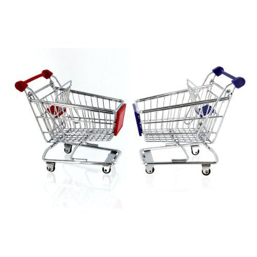 Mini Shopping Cart - 1 each red & blue