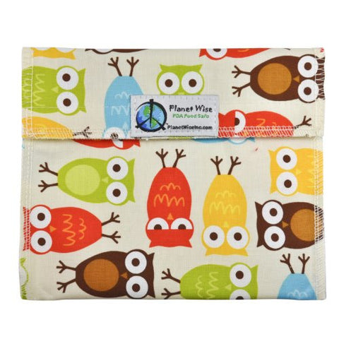 Planet Wise Sandwich and Snack Bags (Size: Sandwich Bag Color: Owls)