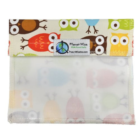 Planet Wise Sandwich and Snack Bags (Size: Window Sandwich Bag Color: Owls)
