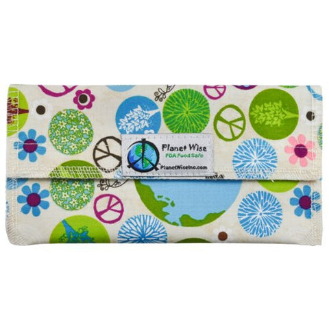 Planet Wise Sandwich and Snack Bags (Size: Snack Bag Color: Peace On Earth)