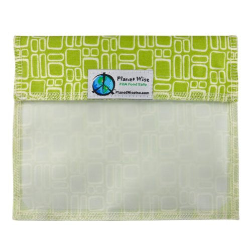 Planet Wise Sandwich and Snack Bags (Window Sandwich Bag, Lime Squares)