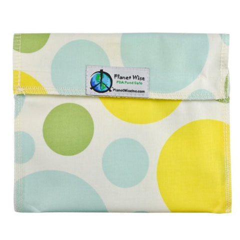 Planet Wise Sandwich and Snack Bags (Size: Sandwich Bag Color: Spring Dot)