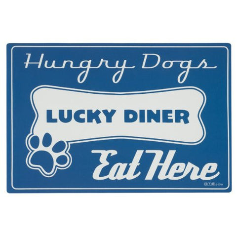 Lucky Diner Dog Placemat Blue