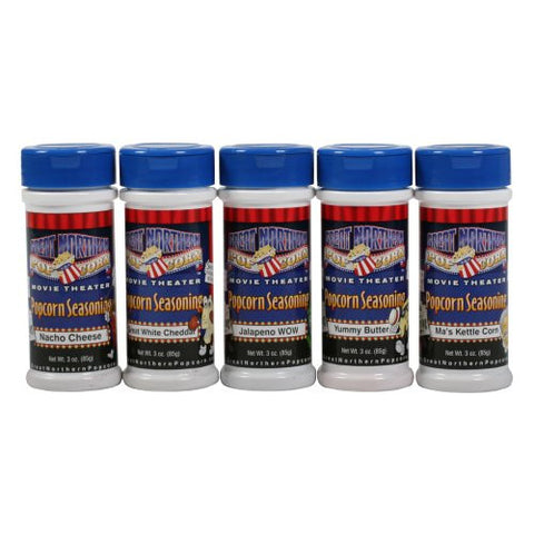 5 Seasoning Pack-Butter -Cheddar-Nacho-Jalapeno-Kettle