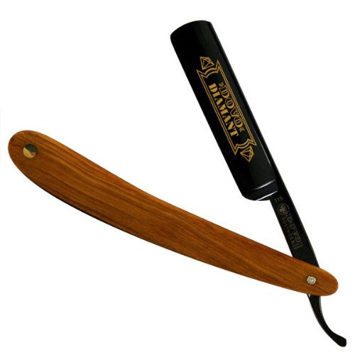 Dovo "Diamant" Straight Razor, Ebonywood Handles, Black Blade, Carbon Steel, Full Hollow, 5/8"