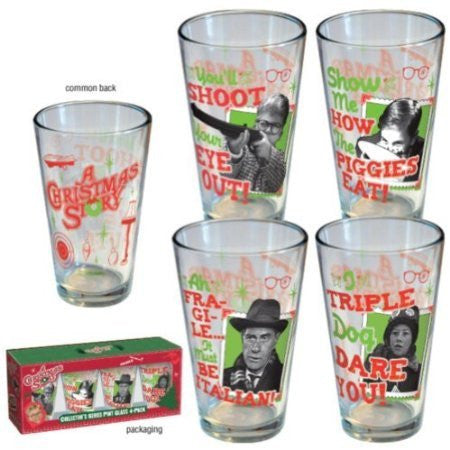 A Christmas Story Clear Retro Set of 4 Pint Glasses