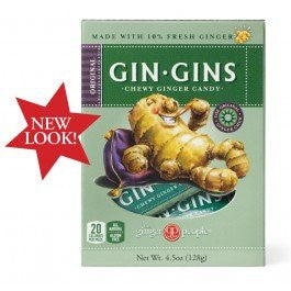 90145 Gin Gins Original Chewy Ginger Candy Box 4.5 oz
