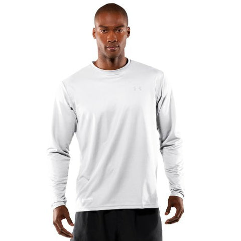 Men's UA HeatGear® Tactical Long Sleeve T-Shirt Tops by Under Armour (Color: White/White Size:)