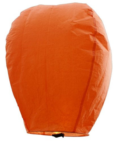 40" Tall Premium SKY LANTERNS - Fully Assembled - Flame Retardant - 100% Biodgradable (Size: Color: Orange)