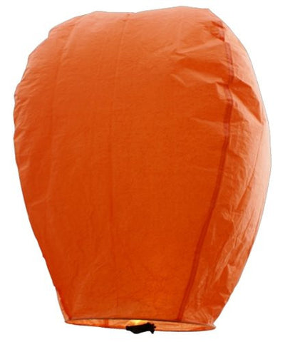 40" Tall Premium SKY LANTERNS - Fully Assembled - Flame Retardant - 100% Biodgradable (Size: Color: Orange)