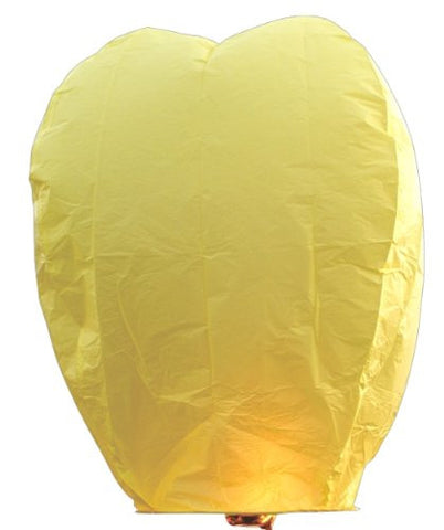 40" Tall Premium SKY LANTERNS - Fully Assembled - Flame Retardant - 100% Biodgradable (Size: Color: Yellow)