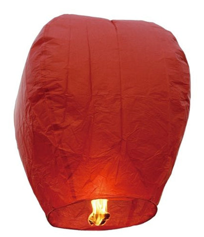 40" Tall Premium SKY LANTERNS - Fully Assembled - Flame Retardant - 100% Biodgradable (Size: Color: Red)