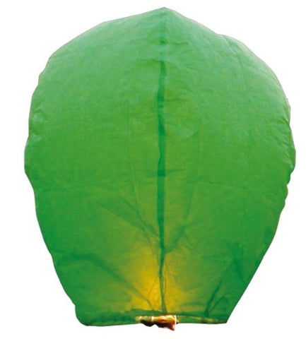 40" Tall Premium SKY LANTERNS - Fully Assembled - Flame Retardant - 100% Biodgradable (Size: Color: Green)