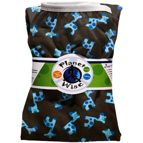 Planet Wise Diaper Pail Liner (Color: Blue Giraffe)